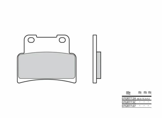 Brembo S.p.A. Street Sintered Metal Brake pads - 07GR77SA