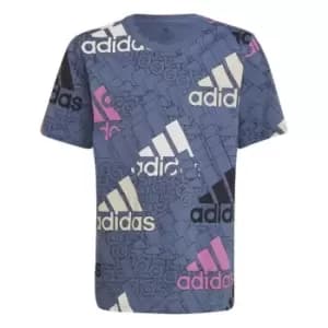 adidas Logo T-Shirt Juniors - Blue