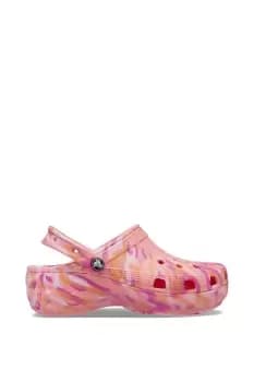 Multicoloured 'Classic Platform' Marbled Clog