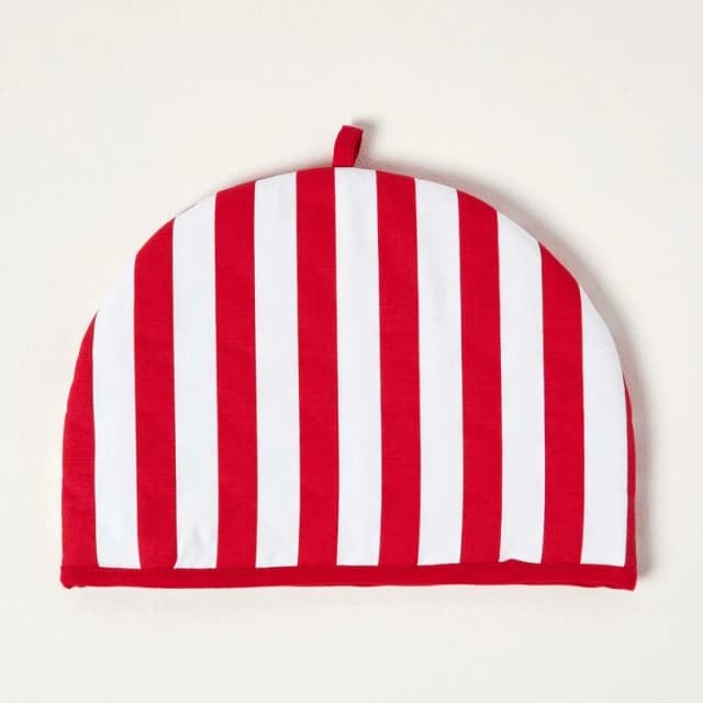 Homescapes Tea Cosy Double Design Polka Dots Red Teapot Warmer Red unisex