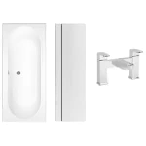 1700 x 700 Burford Double Ended Round Bath with Front Panel and Como Bath Filler