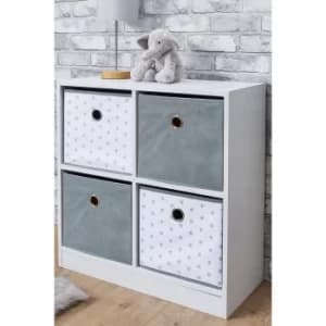 Jazz 4 Cube Storage Unit with Printed Stars and Drawers