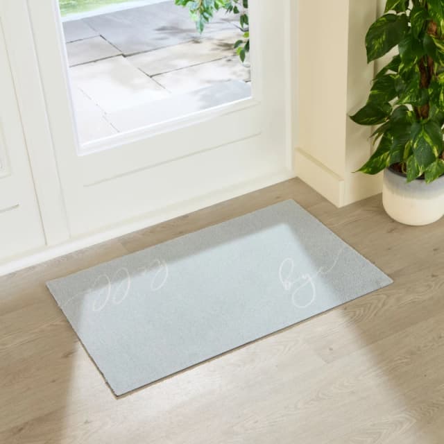 Artsy Mats Hello Bye Indoor Washable Doormat 80X50Cm, Blue IND8050-HELLOBY
