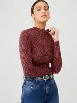 Whistles Spot Print Essential Top - Orange/Multi