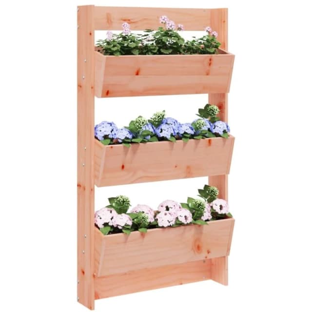 vidaXL Wall Planter 3-Tier 60x18.5x110cm Solid Wood Douglas, Brown 825119