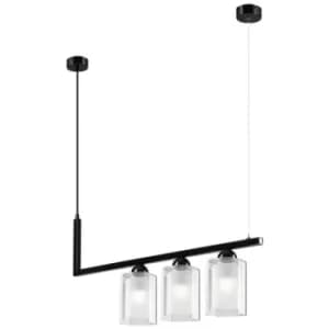 Petra Bar Pendant Ceiling Light Black, 3x E27