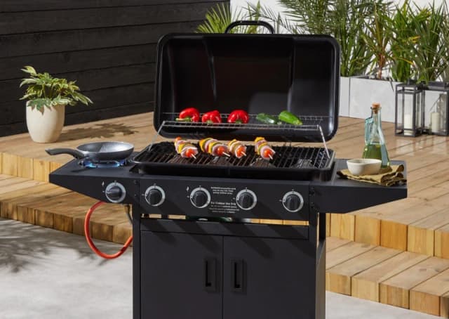 Linea Studio 4 Burner BBQ with Side Burner Black unisex One Size
