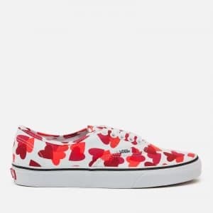 Vans Womens Valentines Hearts Classic Authentic Trainers - White/Pink/Red - UK 5