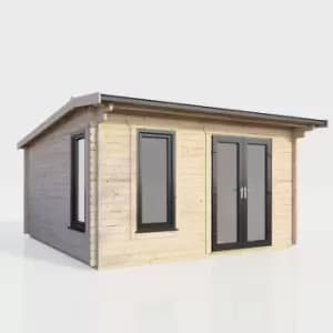 Power 14x12 Apex Log Cabin - Right Hand Door