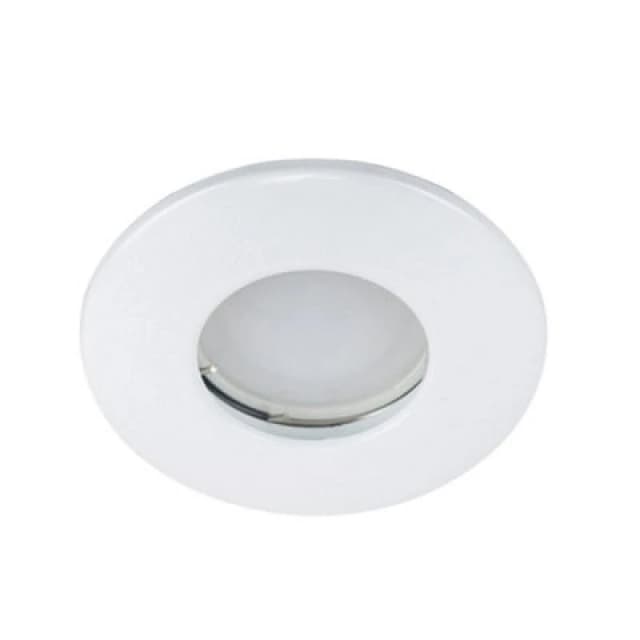 ValueLights Downlight Fire Rated IP65 Ceiling Light Fitting 4 Pack With Warm White Bulbs White