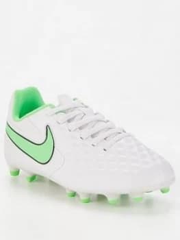 Nike Junior Tiempo 8 Club Firm Ground Football Boot - White/Green
