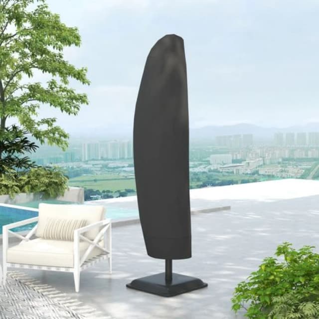 Outsunny Parasol Cover, Patio Cantilever Cover, Banana Umbrella Cover Black 84D-001V01BK