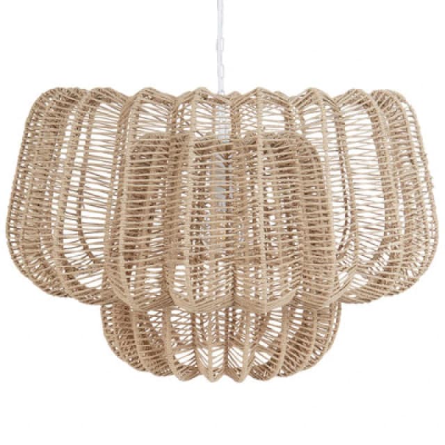 Beliani Pendant Lamp Saisi Paper Rope Beige