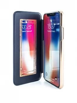 Ted Baker Mirror Folio Case (Apple iPhone X) - Blushing Bouquet, Navy, Women