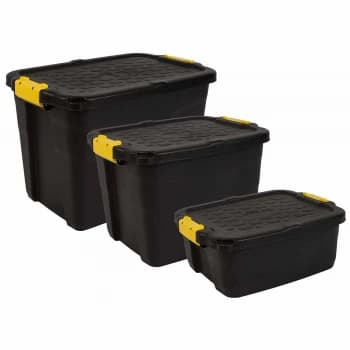 Charles Bentley Strata Heavy Duty Bundle - Boxes 60L, 42L, 24L Block Black Reprocessed Material