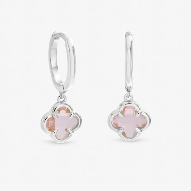 Inicio Sterling Silver Plated Clover Charm Huggie Hoops Huggie Earrings One Size Silver 40063811000