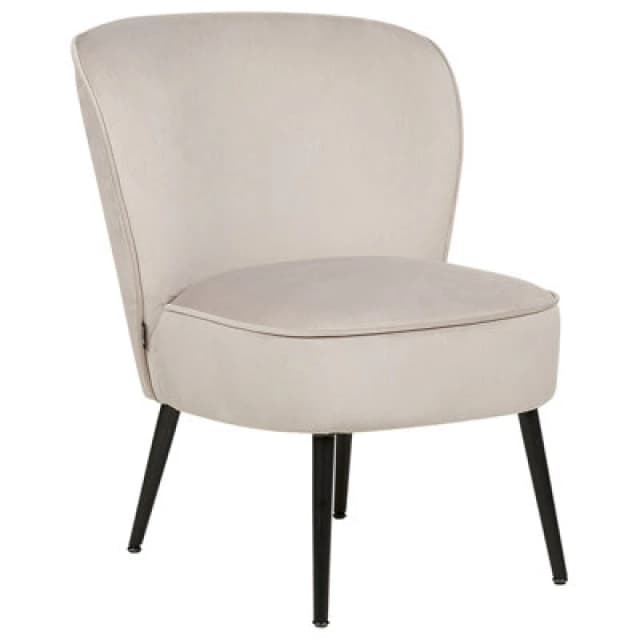 Beliani Velvet Armchair Taupe Voss