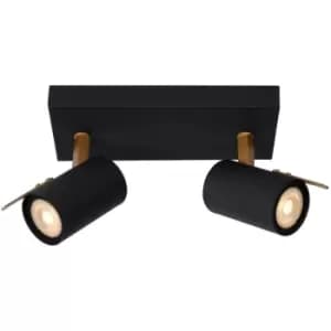 Lucide GRONY - Twin Ceiling Spotlight - LED Dim to warm - GU10 - 2x5W 2200K/3000K - Black