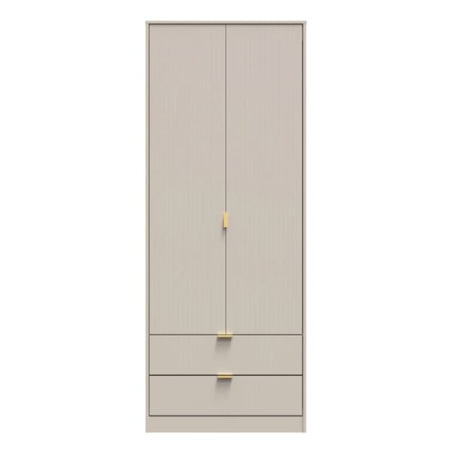 Welcome Furniture Ready Assembled Linear 2 Door 2 Drawer Wardrobe In Kashmir Matt, Cream LIF081KMK
