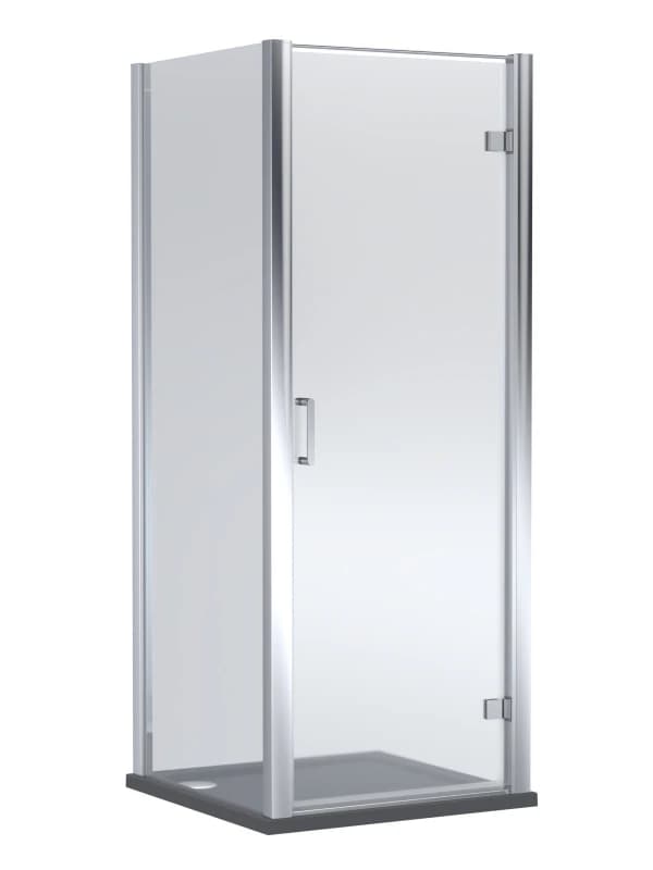 Balterley Hinged Shower Door & Tray Pack: 800 x 800mm Chrome/Slate Grey in Silver Silver Unisex