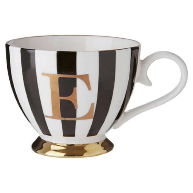 Premier Housewares Mimo Duchess E Letter Monogram Mug Black unisex