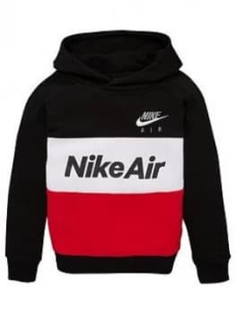 Nike Sportswear Air Younger Boys Overhead Hoodie - Black/Red