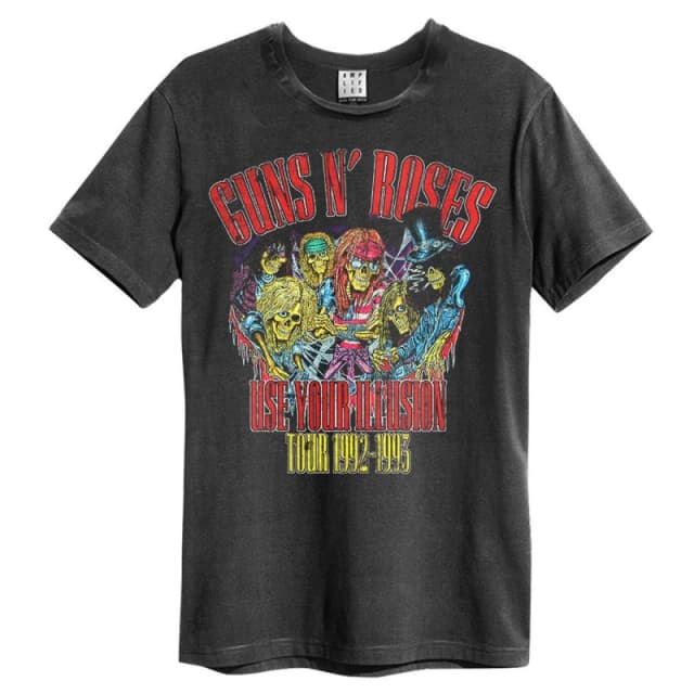 Amplified Amplified Men Use Your Illusion Guns N Roses T-Shirt in Charcoal Size: Small Charcoal S Male 5063470345533