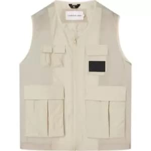 Calvin Klein Jeans Mesh Ripstop Utility Vest - Beige
