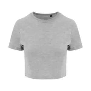 AWDis Just Ts Womens Girlie Tri-Blend Cropped T-Shirt (M) (Heather Grey)