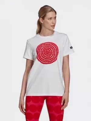 adidas Sportswear Marimekko Graphic T-Shirt, White, Size S, Women