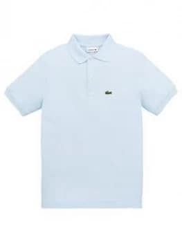 Lacoste Boys Classic Short Sleeve Pique Polo Shirt - Blue, Size 10 Years
