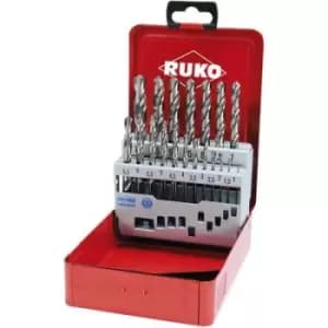 RUKO 214214 HSS-G Metal twist drill bit set 19 Piece DIN 338 Cylinder shank 1 Set