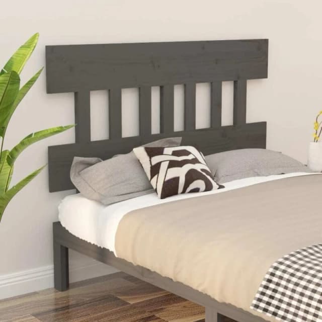 VIDAXL Bed Headboard Grey 123.5x3x81cm Solid Wood Pine Vidaxl 8720287009931