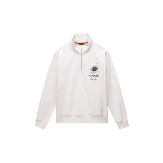 Half-zip sweatshirt in French terry Napapijri Sol Blanc Male XS