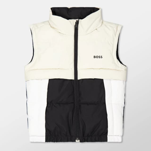 Boss Kids Sleeveless Colour Block Gilet Sand 249 male 8 Yrs