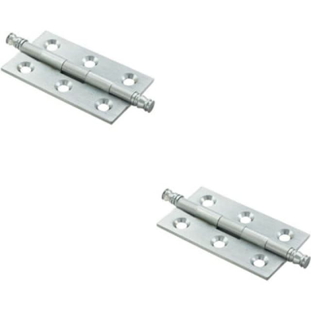 Loops 2x PAIR 64 x 35 x 2mm Finial Cabinet Hinge Satin Chrome Decorative Cupboard Multi