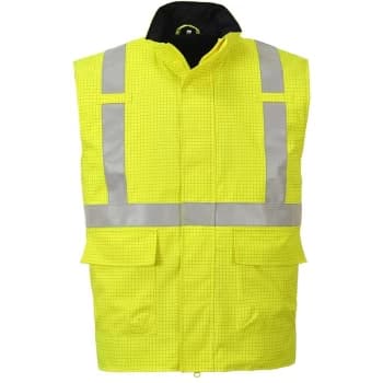 Portwest - S776YERM - sz M Bizflame Rain Hi-Vis Antistatic FR Bodywarmer - Yellow