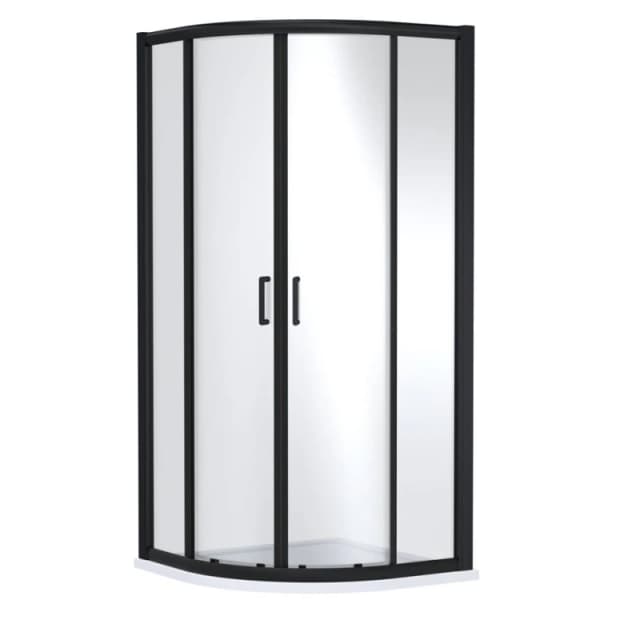 Balterley Quadrant Enclosure with Tray: 1000 x 1000 mm Matt Black/White in Black Unisex