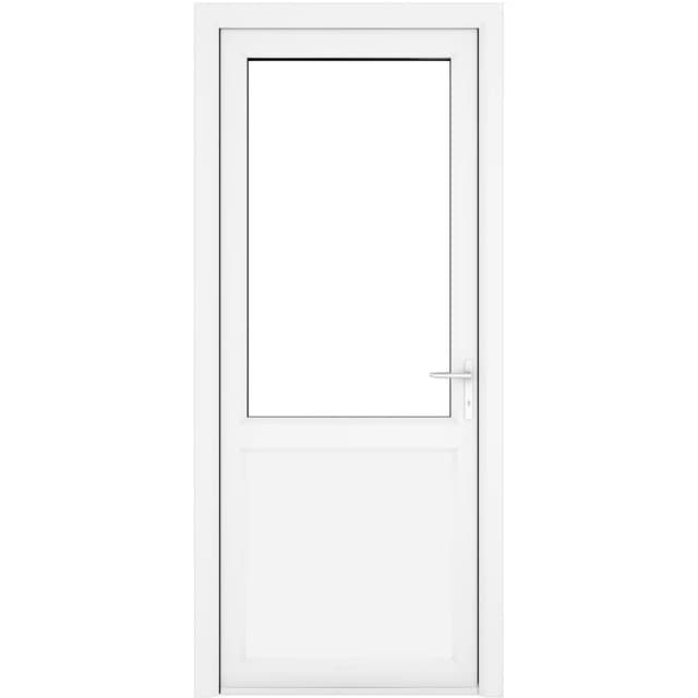 Crystal Triple Glazed Single Door Half Panel White Lh 840 X 2090Mm Clear, White 2RLHW84209CLPTG