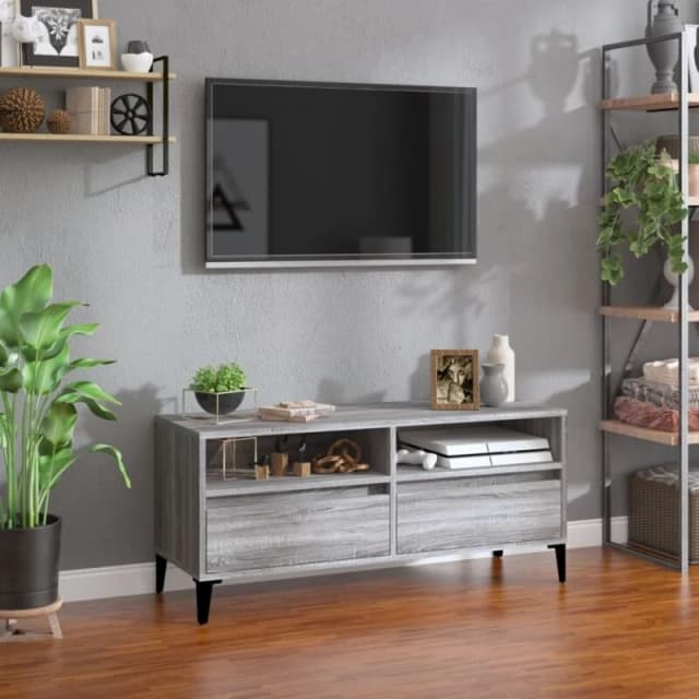 VIDAXL TV Cabinet Grey Sonoma 100x34.5x44.5cm Engineered Wood Vidaxl 8720845878139