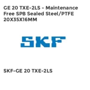 GE 20 TXE-2LS - Maintenance Free SPB Sealed Steel/PTFE 20X35X16MM