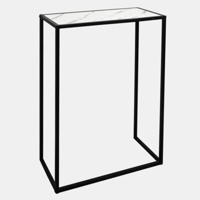 OHS OHS Marble End Table Living Room Console Bedroom Side Nightstand Metal in White White One Size Unisex 5027434215362