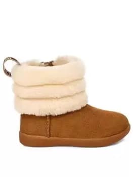UGG Mini Quilted Fluff Toddler Boot, Chestnut, Size 11 Younger