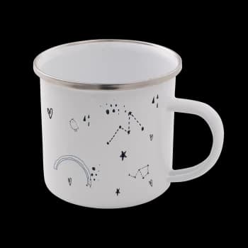 Astrology Print Enamel Mug - White