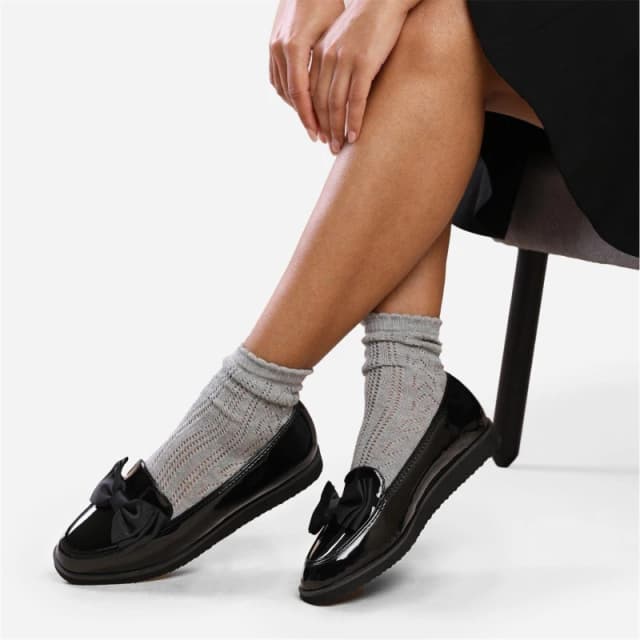 Where's That From 'Alpha' Slip On Loafer Slider With Bow Detail Black