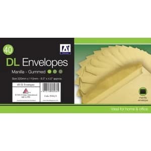 A Star DL Gummed Manila Envelopes Pack 30