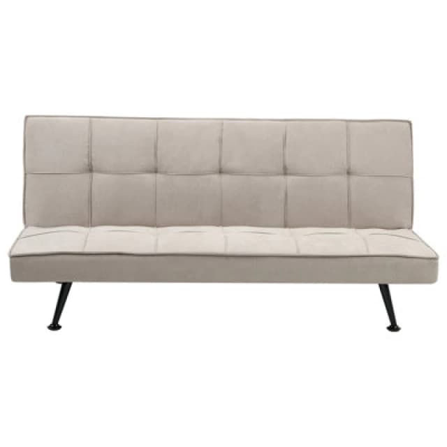Beliani Sofa Bed 3 Seater Hasle Fabric Beige
