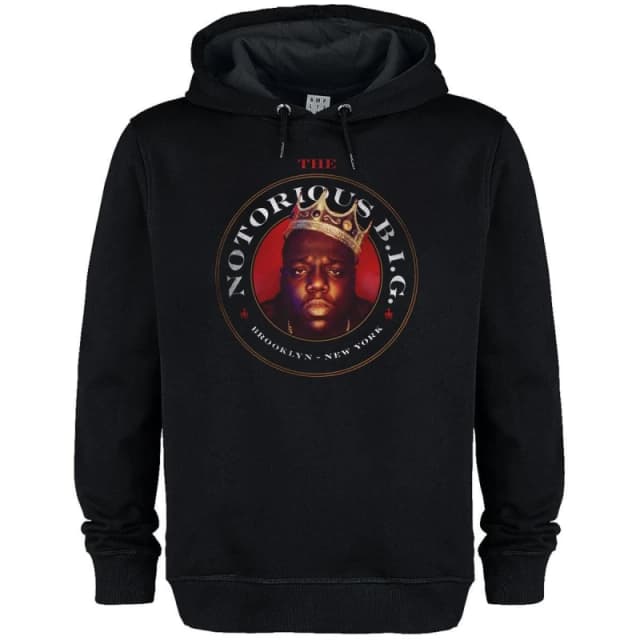 Amplified Amplified Men Biggie Crest Notorious Big Hoodie in Black Size: X-Small Black XS Male 5063693000424