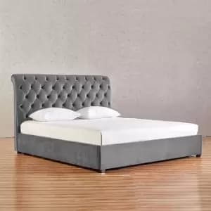 Kelist Bed Super King Plush Velvet Grey