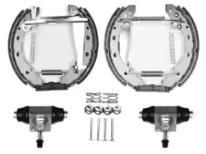 JURID Brake Set, drum brakes with wheel brake cylinder 381331J VW,SKODA,SEAT,POLO (9N_),Polo Schragheck (6R1, 6C1),GOLF III (1H1),GOLF II (19E, 1G1)